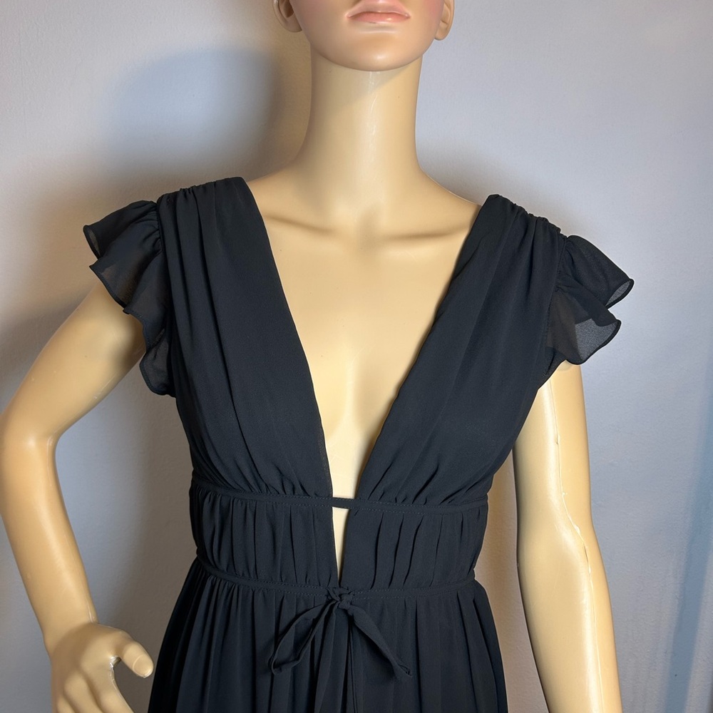 Lulus I'm All Yours Black Ruffled Maxi Dress Size Small New NWT - Picture 8 of 17